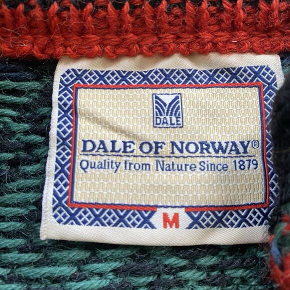 Dale Of Norway Medium Sweater Wool Clasp Black Red Green Christmas Fair Isle - Picture 5 of 8